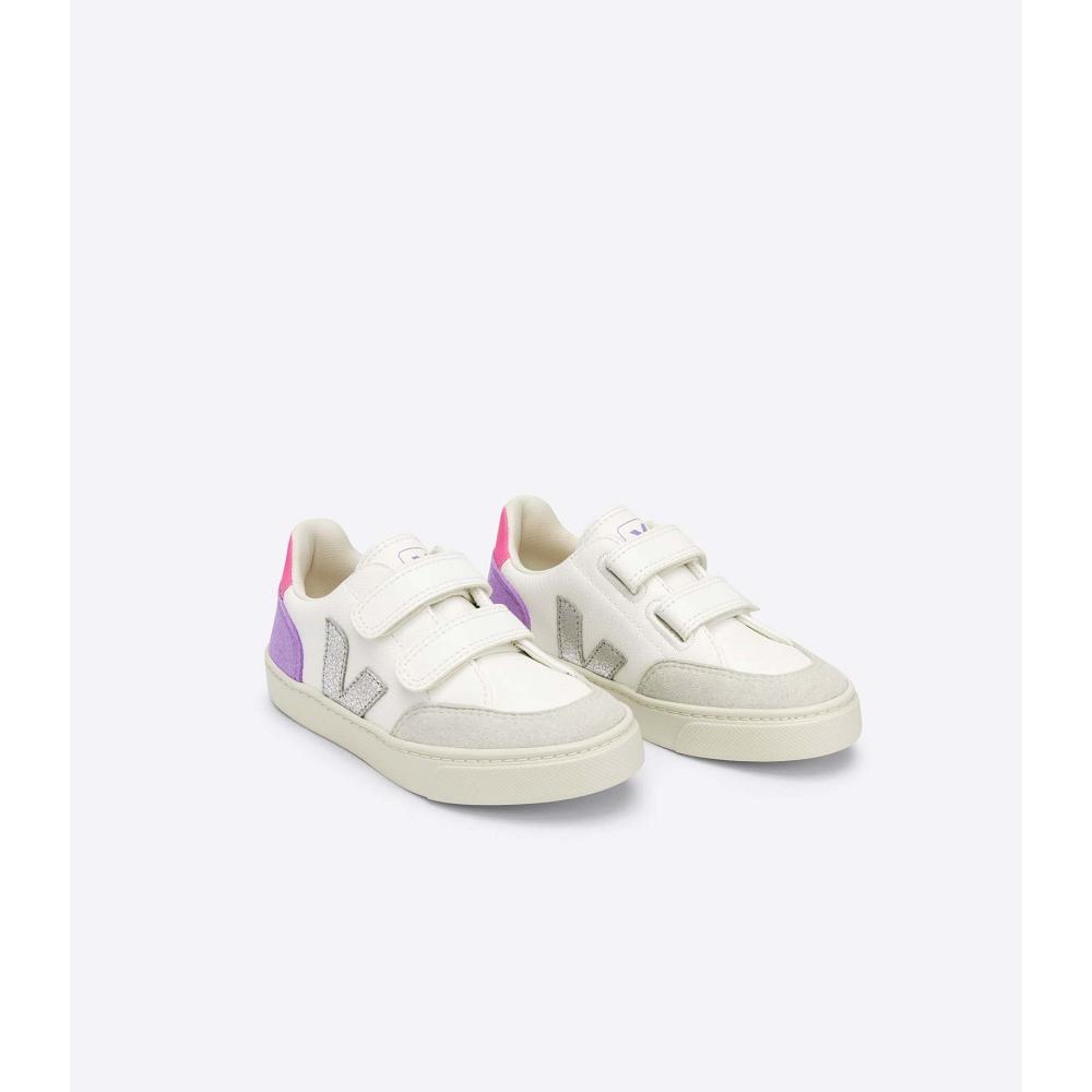 Veja V-12 CHROMEFREE Schoenen Kinderen White/Purple | NL 749KOR